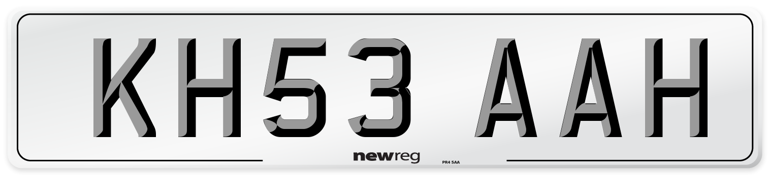 KH53 AAH Number Plate from New Reg
